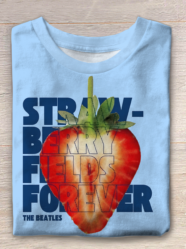 Strawberrry Fields Forever Crew Neck T-shirt