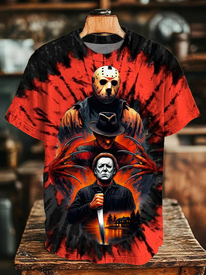 Halloween Horror Print Crew Neck T-shirt