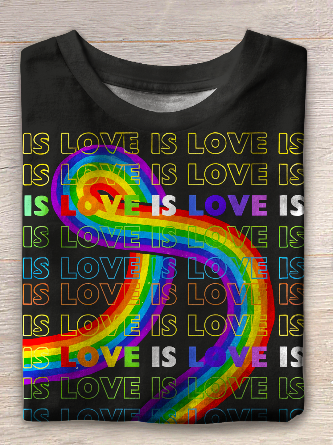 Is Love Rainbow Hippie Art Crew Neck T-shirt