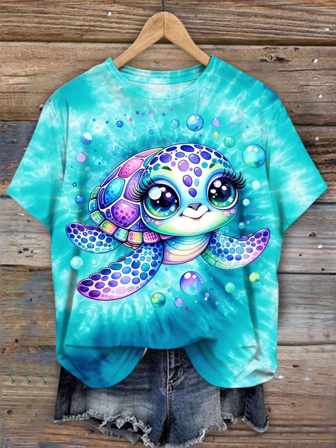 Cute Baby Turtle Crew Neck T-shirt