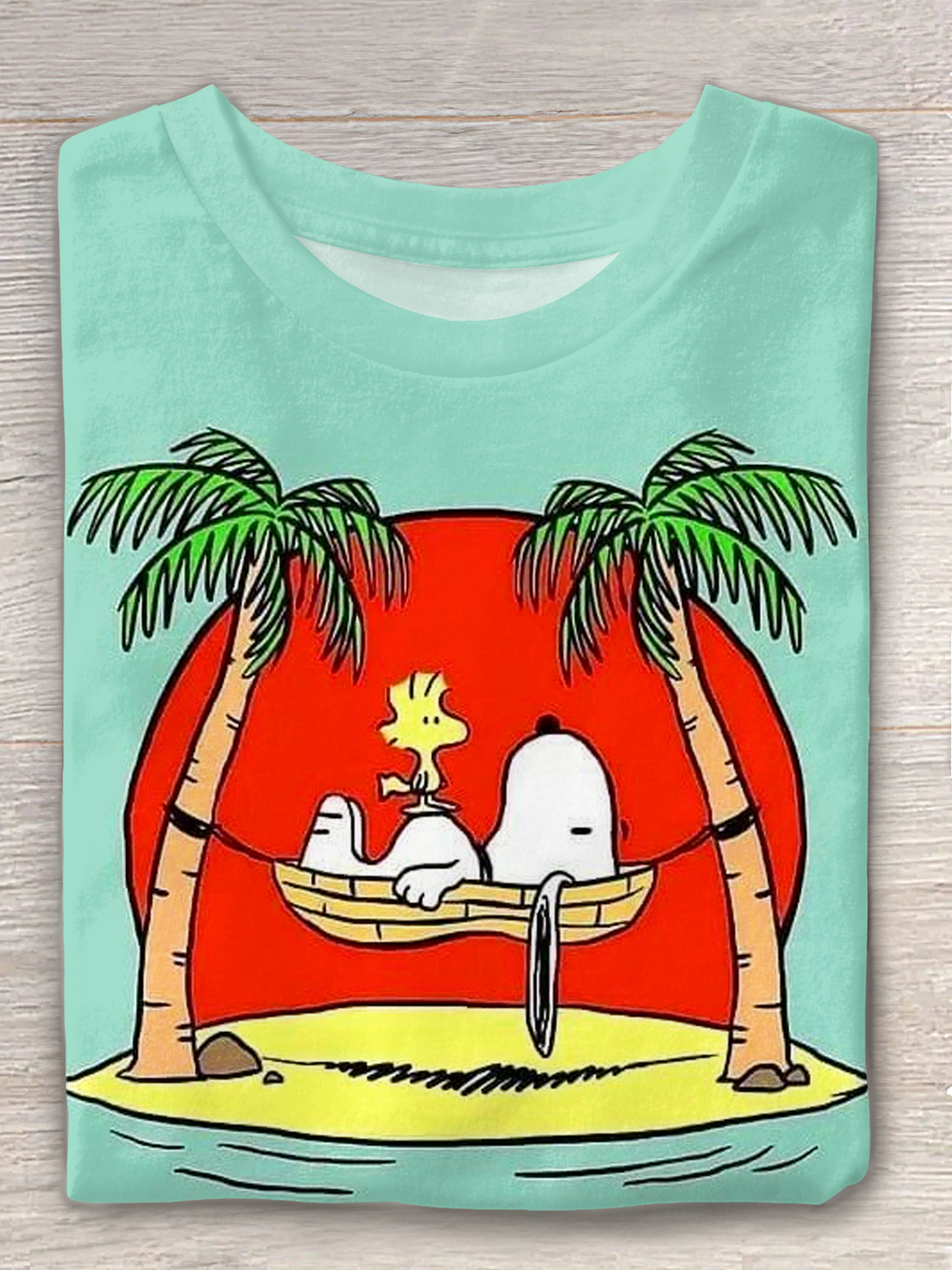 Fun Snoopy Island Resort Crew Neck T-shirt