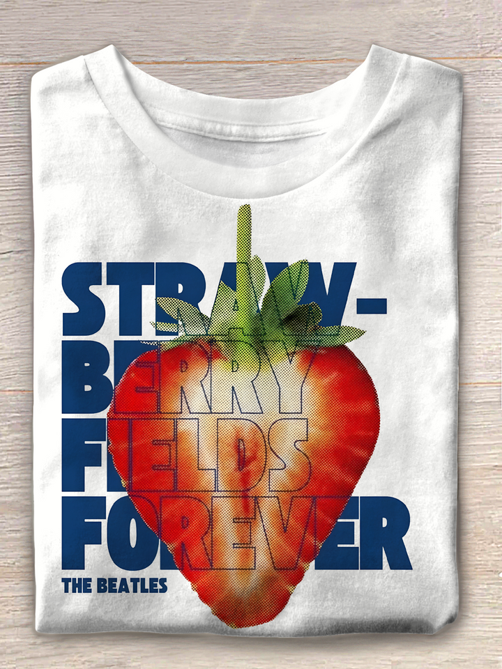 Strawberrry Fields Forever Crew Neck T-shirt