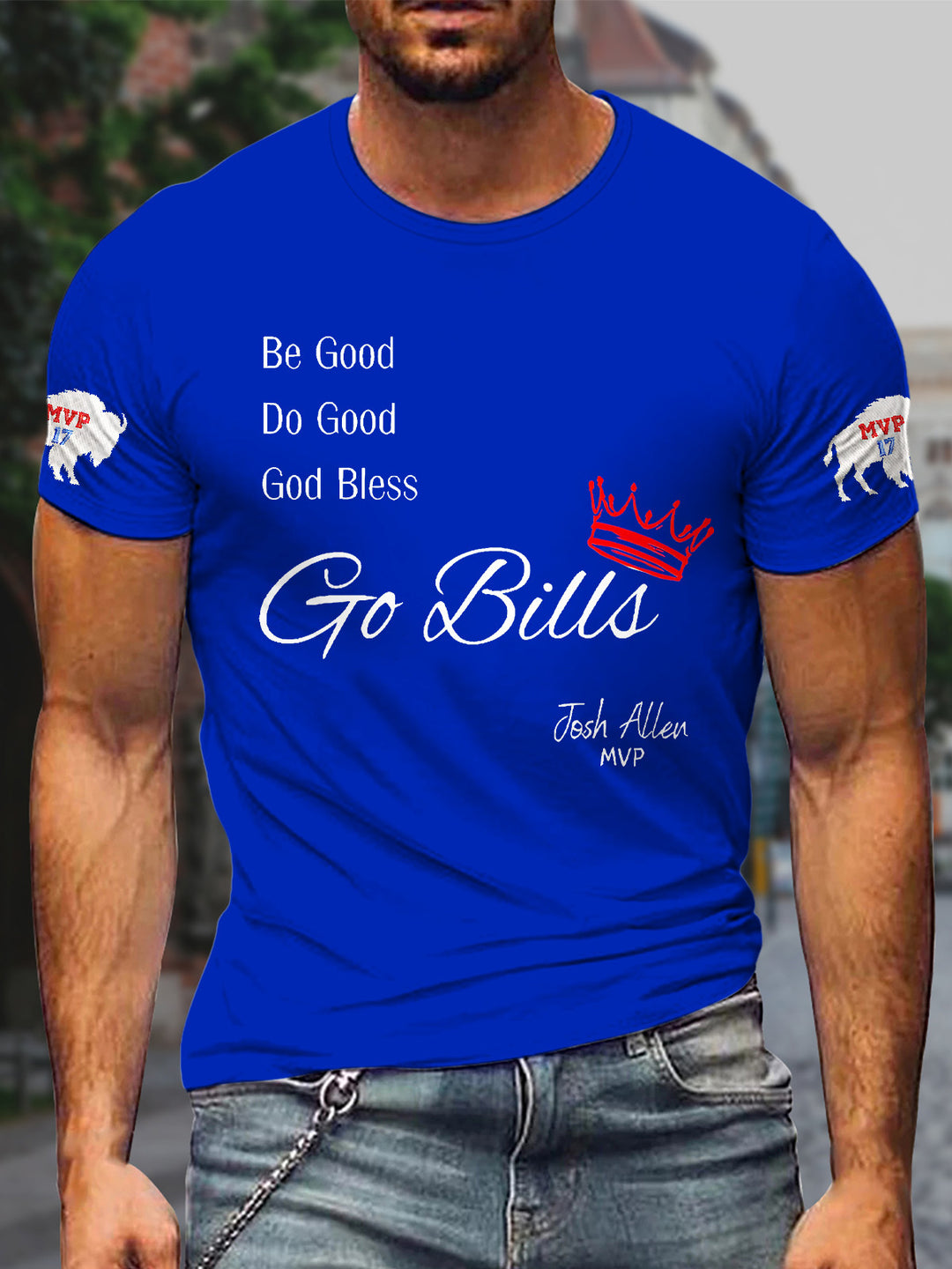 Buffalo Bills Football Round Neck Short Sleeve Men's T-shirt
