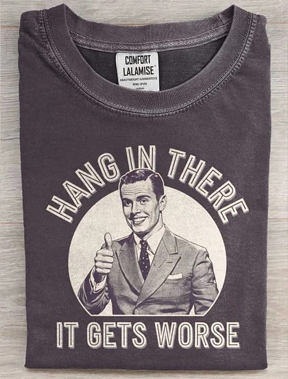 Vintage Funny Art Print Unisex Cotton Crew Neck T-shirt