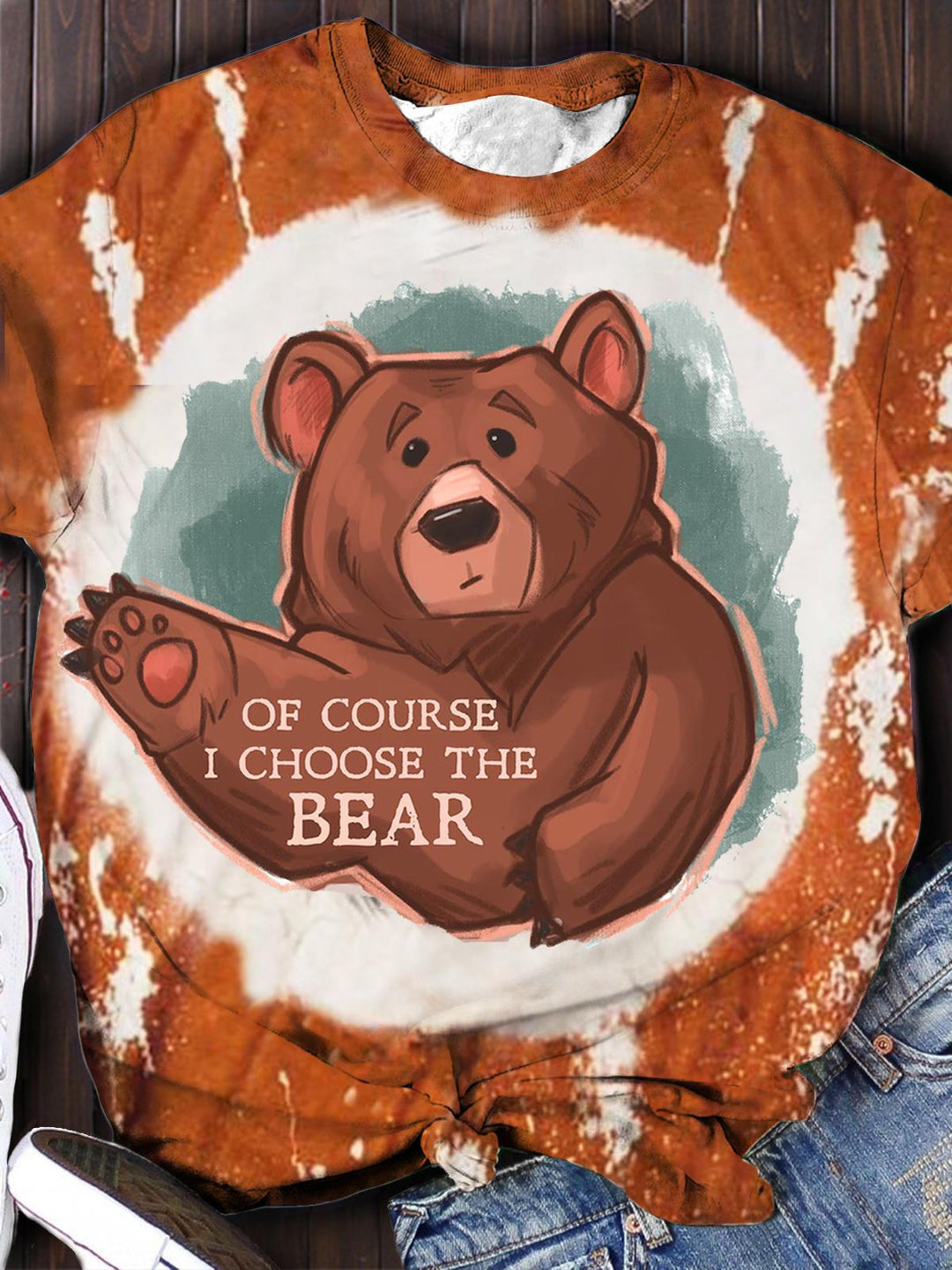 Women's Funny Bear Print Casual Top