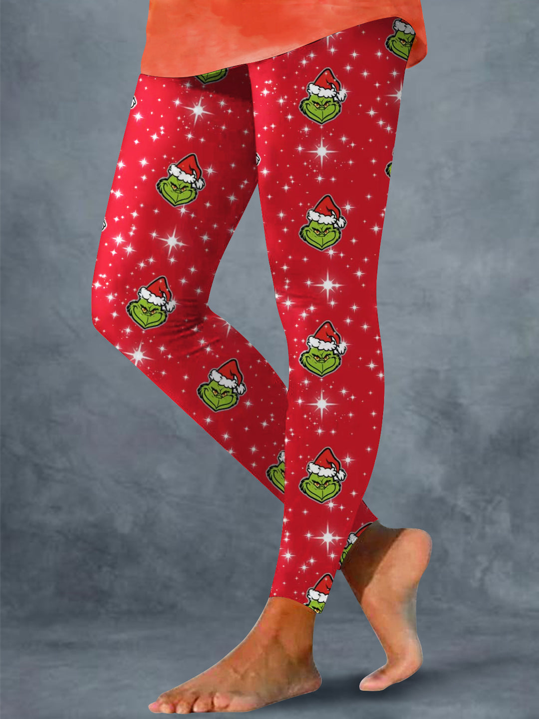 Christmas Grinch Print Leggings