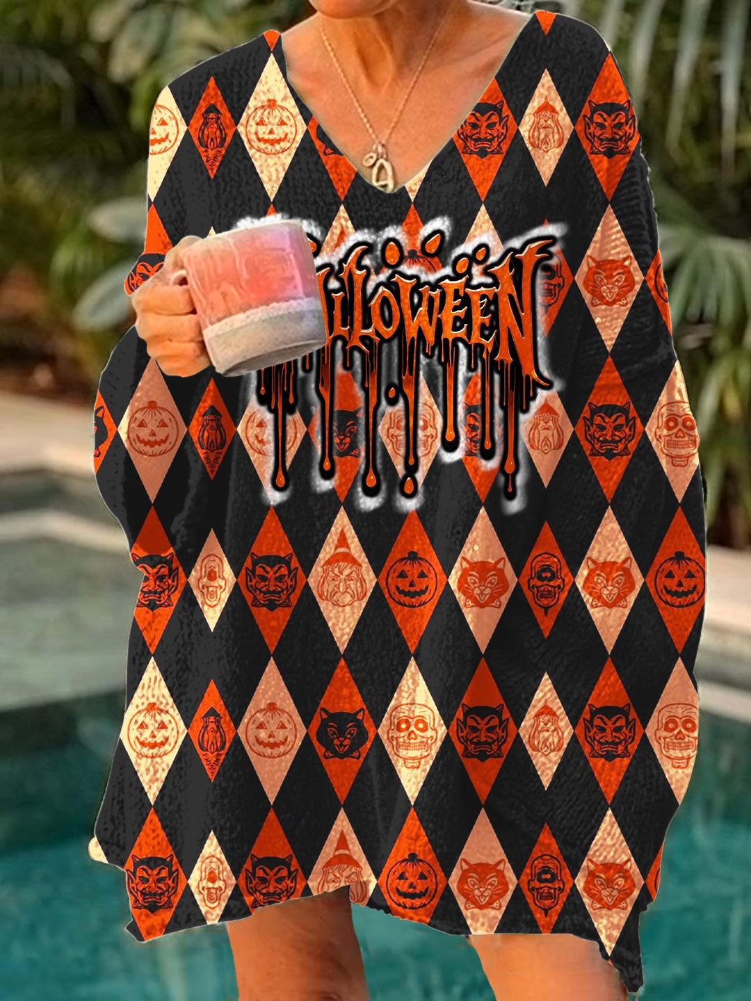 Halloween Pumpkin Casual Pullover Sweater