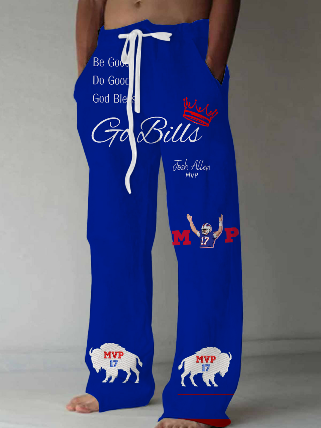 Men's Josh Allen MVP17 Bills Football Casual Elastic Waist Pants