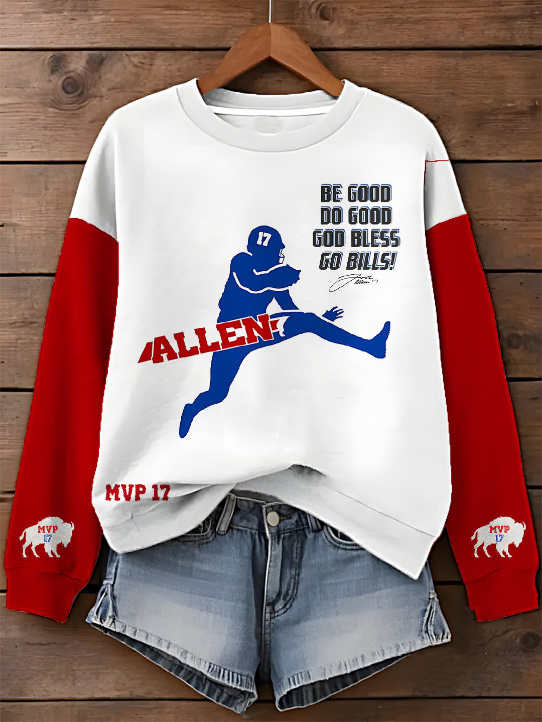 Buffalo Bills MVP17 Printed Long Sleeve Casual Top