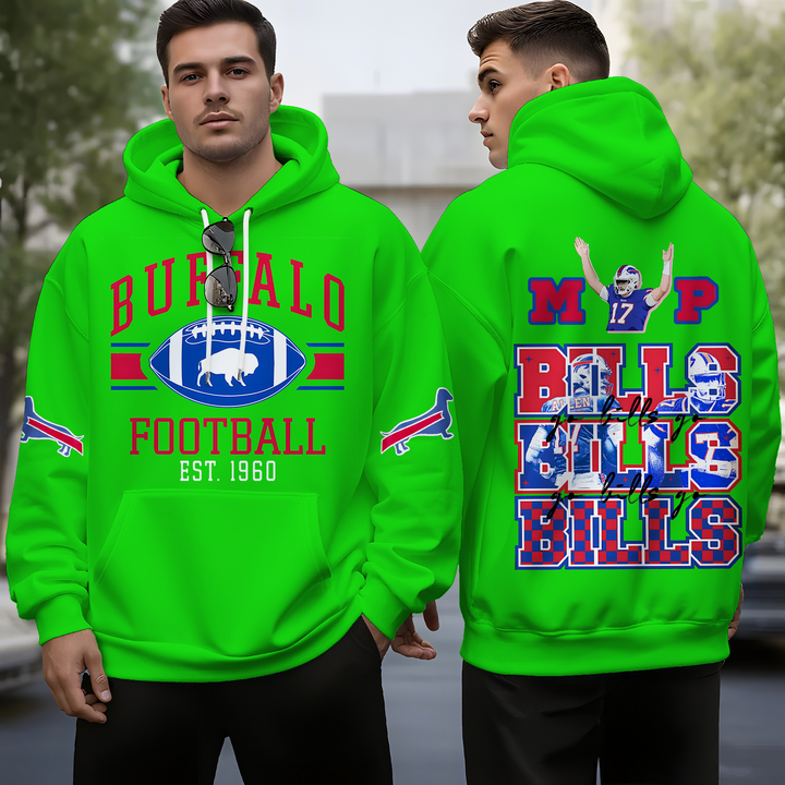 Buffalo Bills MVP Unisex Long Sleeve Hooded Pocket Sweatshirt