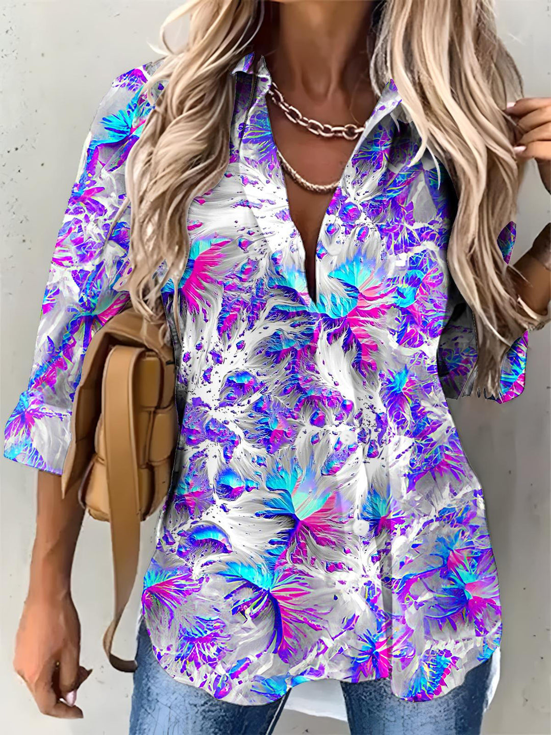 Women's Colorful Aesthetic Printed Casual Shirt