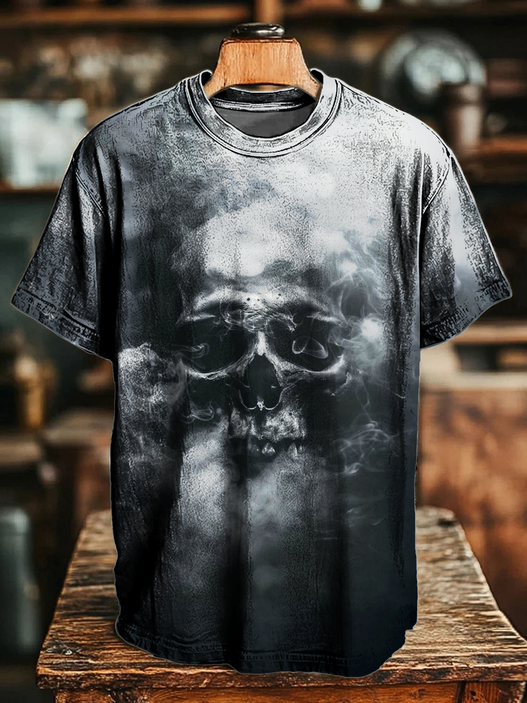 Scary Halloween Skull Crew Neck T-shirt