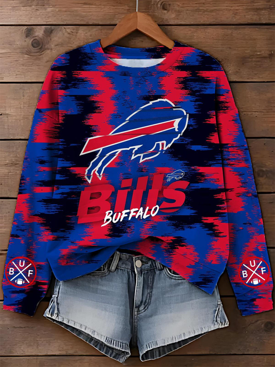 Buffalo Bills Printed Long Sleeve Casual Top