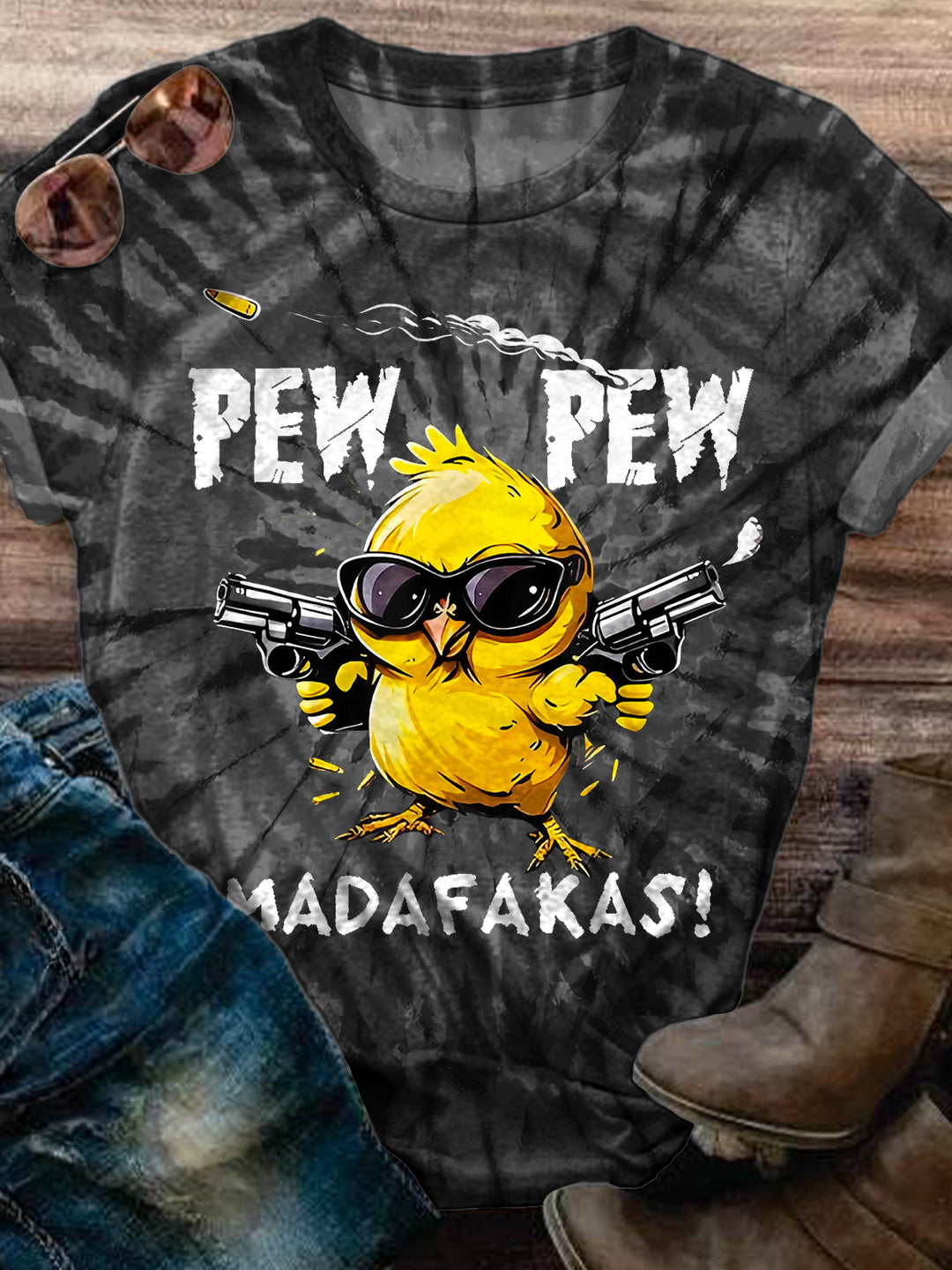 Pew Pew Madafakas Crew Neck T-shirt