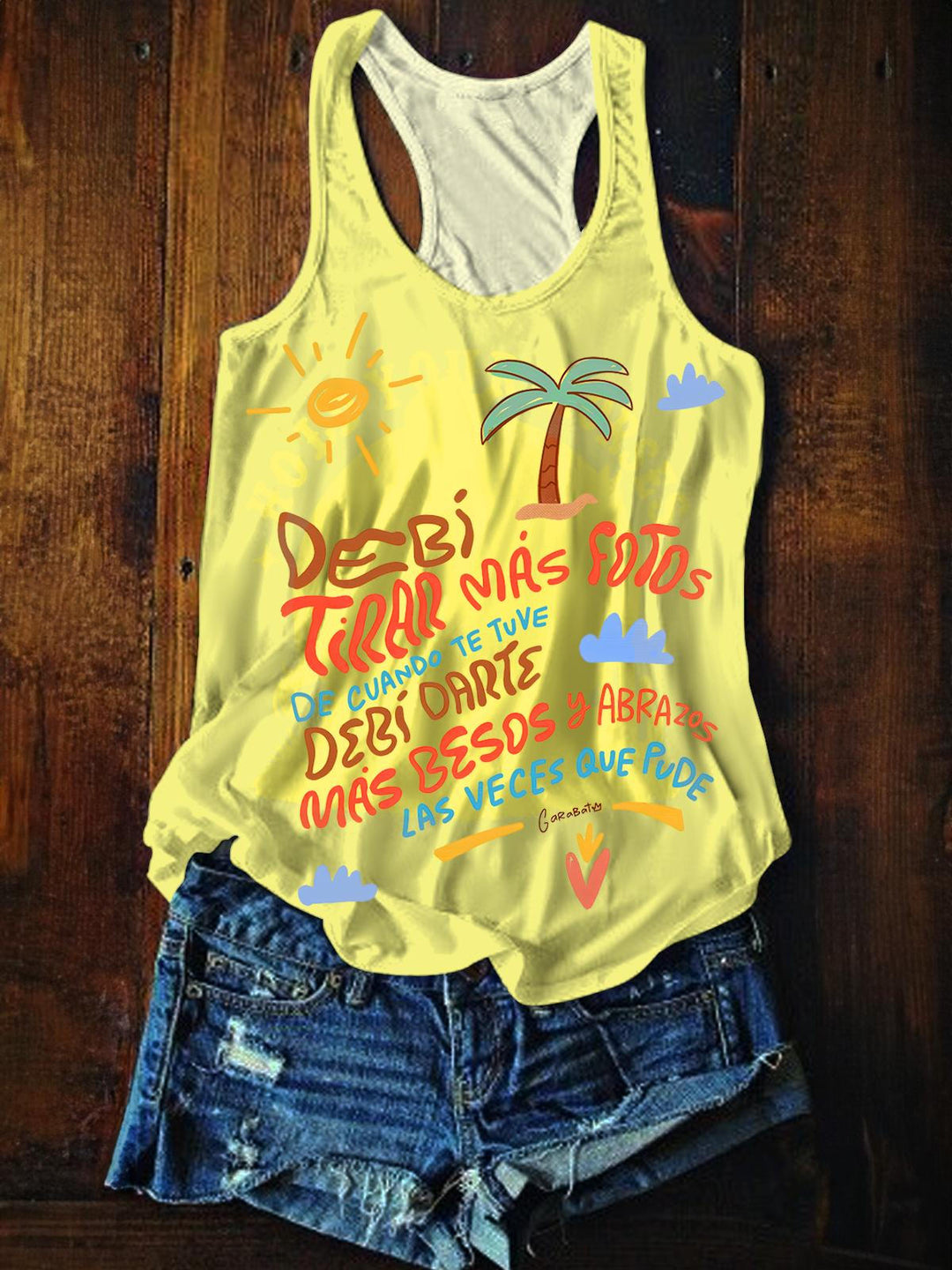 Bad Bunny Beach Vacation Printed Casual Tank Top