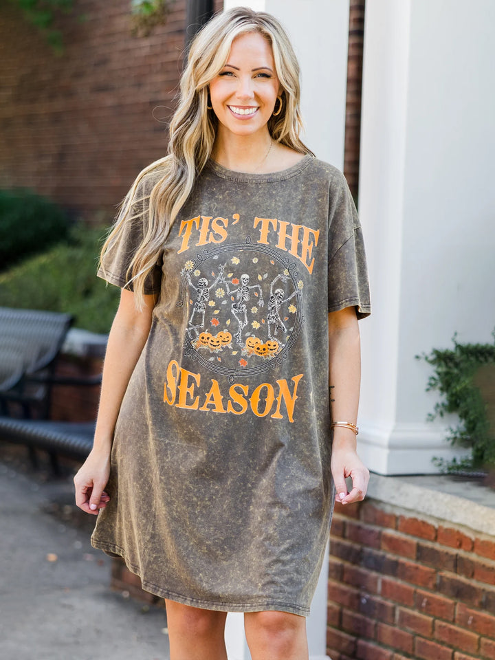 Halloween Skull Print Crew Neck T-shirt