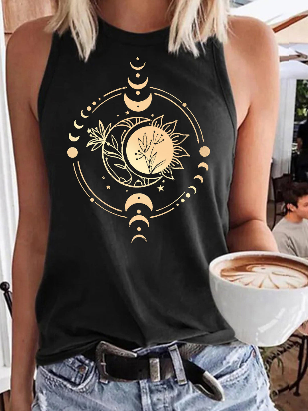 Women's Star and Moon Print Tank Top