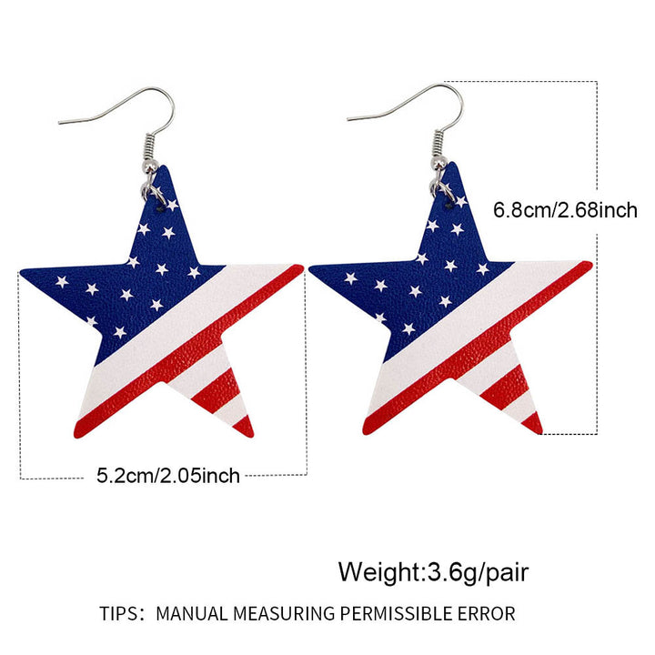 Star Stripe Print Earrings