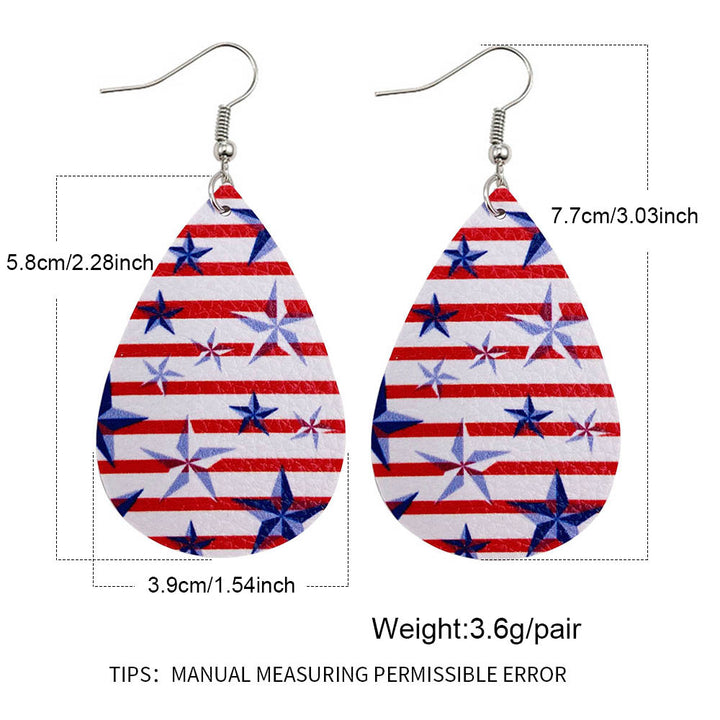 Star Stripe Print Earrings