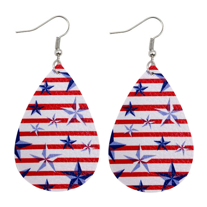 Star Stripe Print Earrings