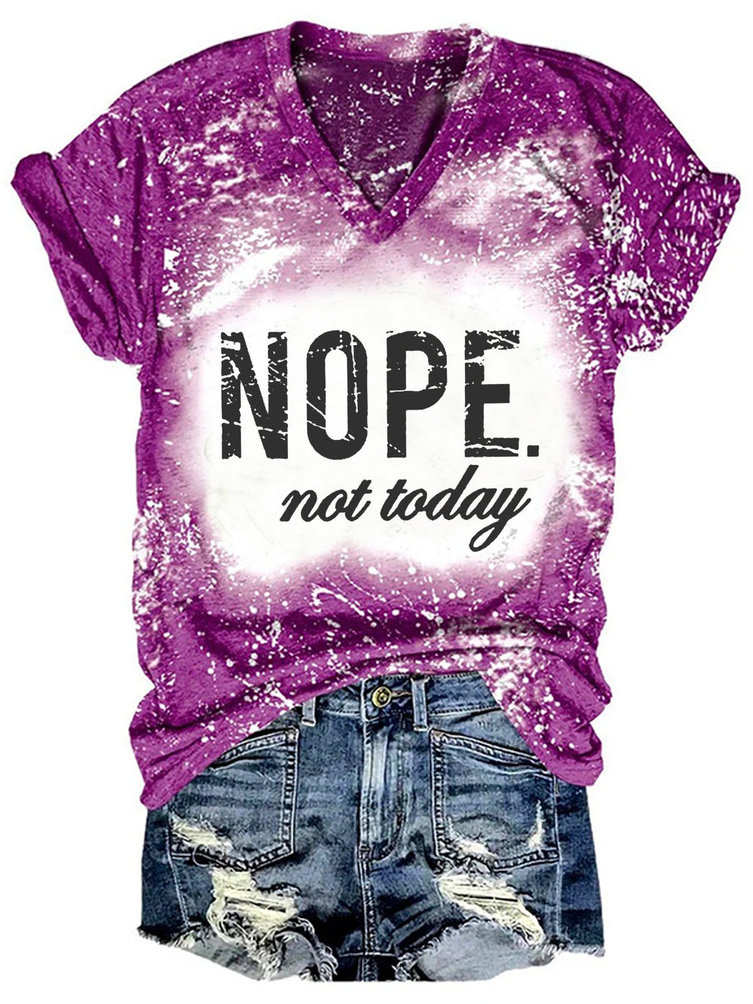 Nope Not Today Short-Sleeve  Tie-Dye Tee