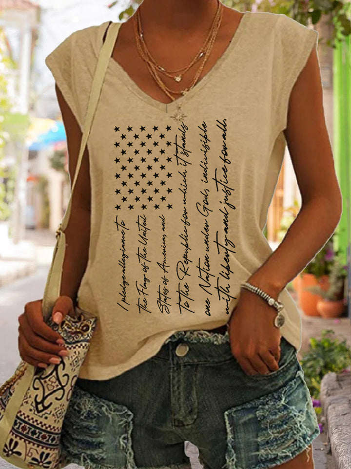 USA Flag With Pledge of Allegiance T-Shirt
