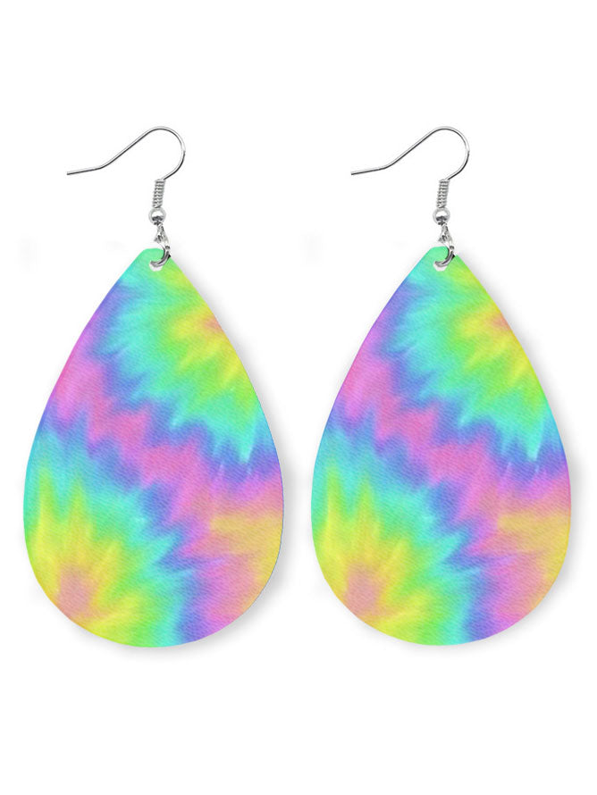 Tie-dyed Leather Drop Earrings