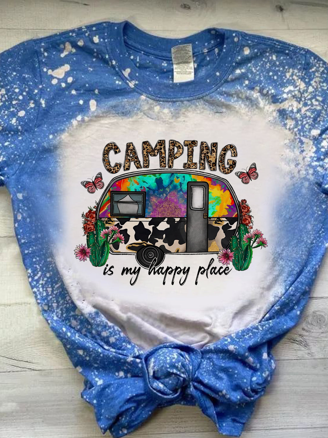 Camping Is My Happy Place Tie Dye T-shirt