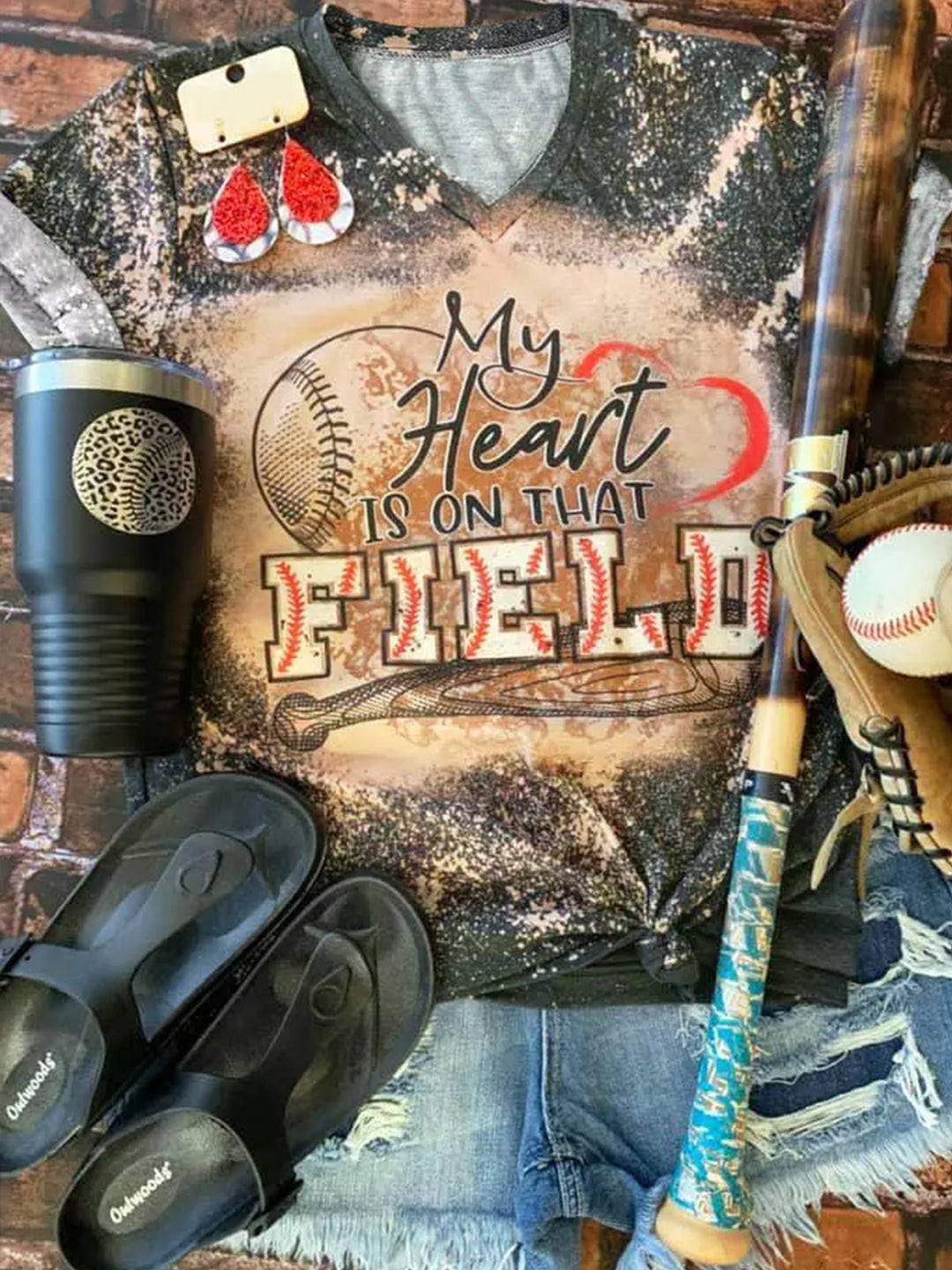 My Heart Is On That Field Baseball T-Shirt