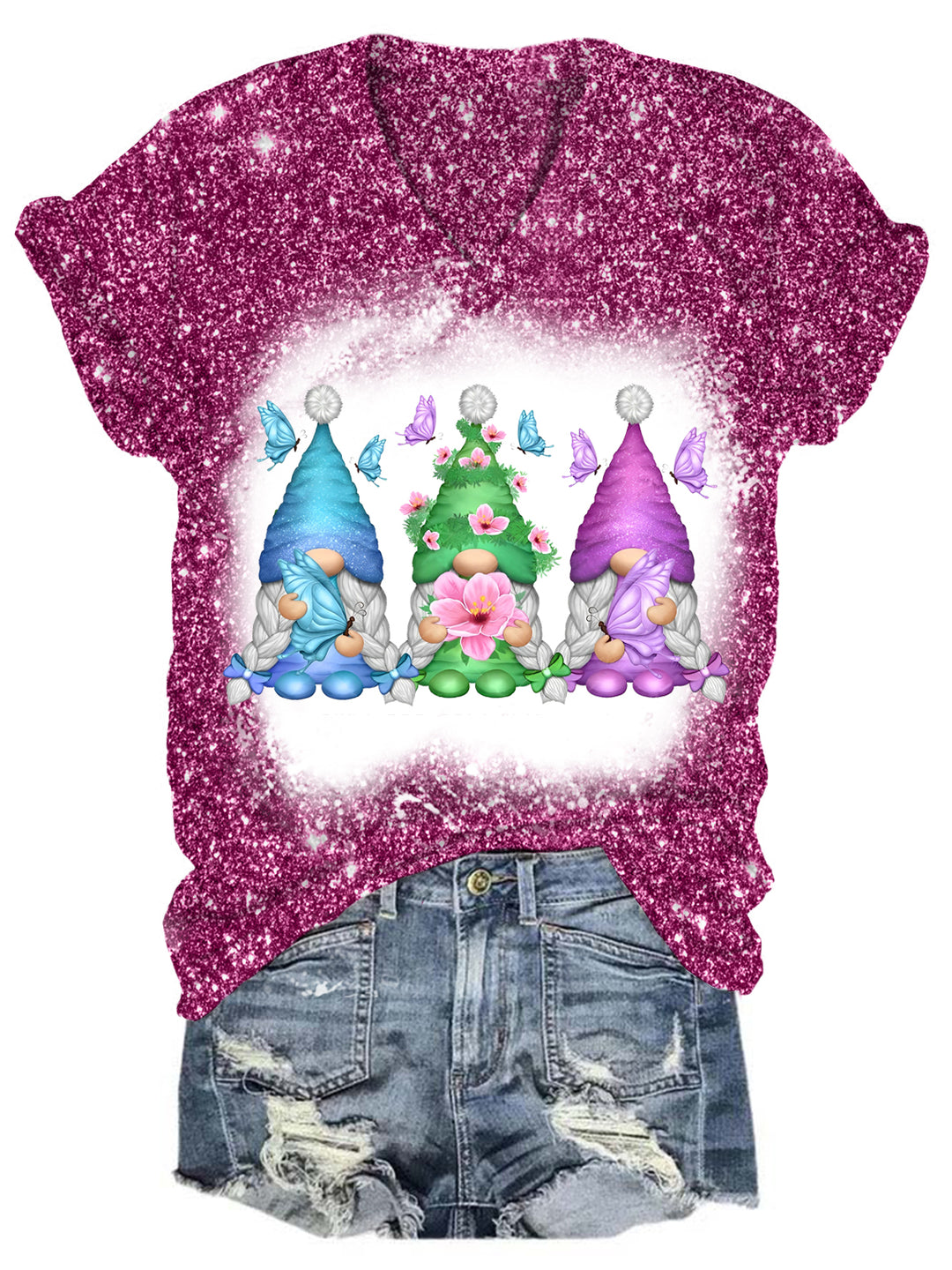 Gnomes V Neck T-shirt
