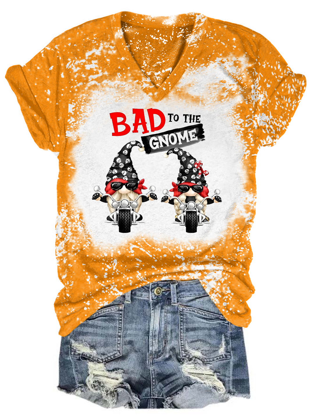 Bad To The Gnome Tie Dye V Neck T-shirt