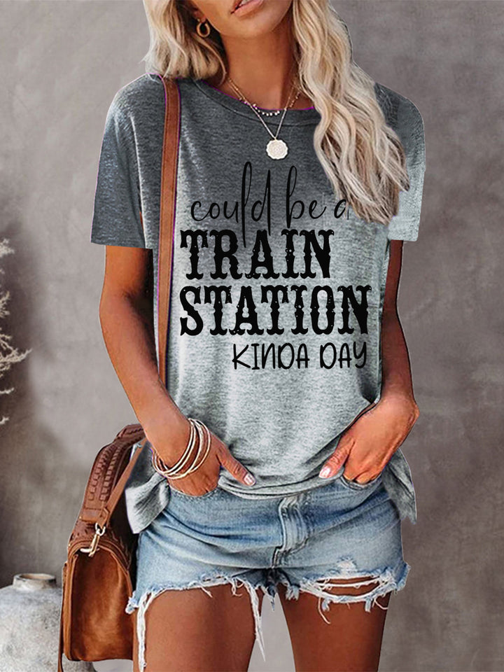 Women's Could Be A Train Station Kinda Day Tie-dye Tee