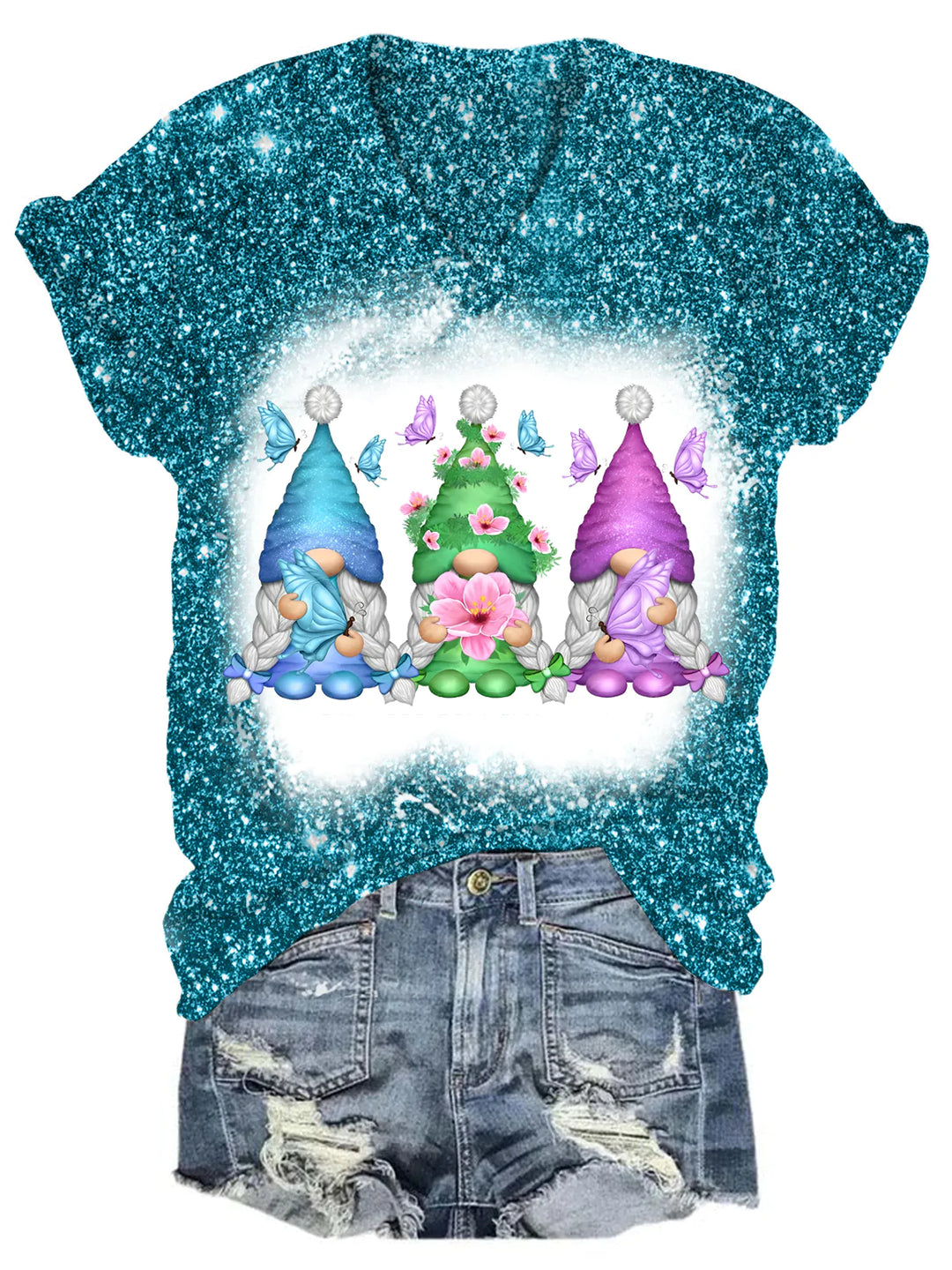 Gnomes V Neck T-shirt