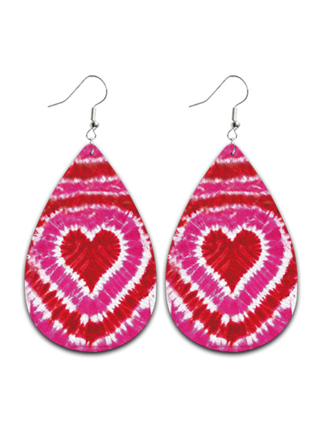 Tie-dyed Leather Drop Earrings