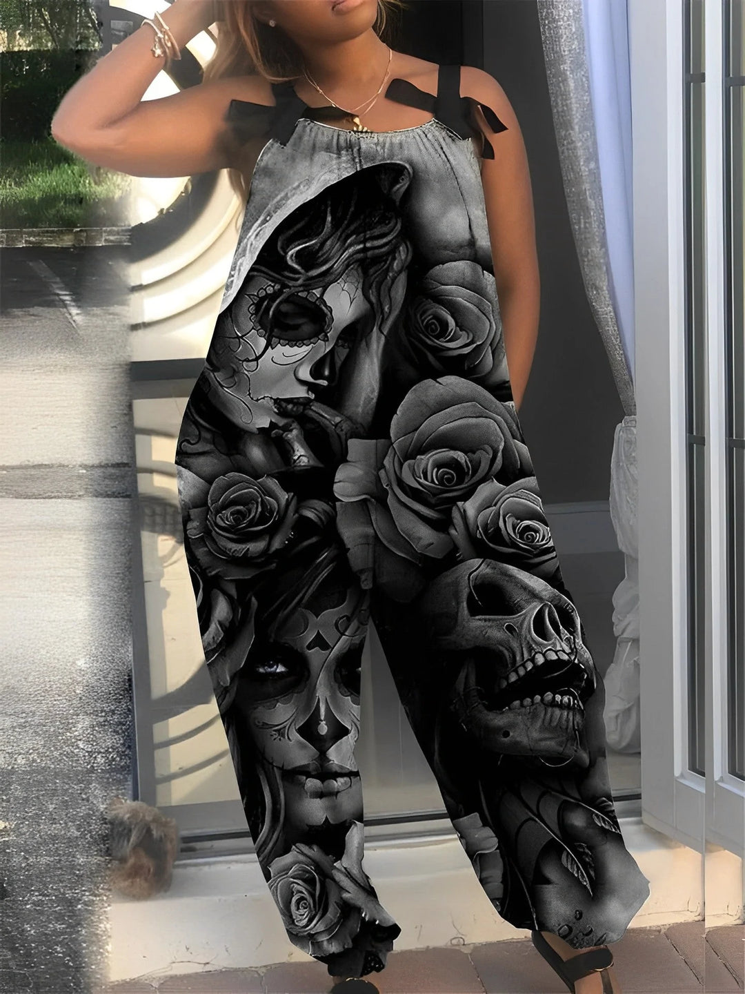 Día De Muertos Graphic Oversized Rompers