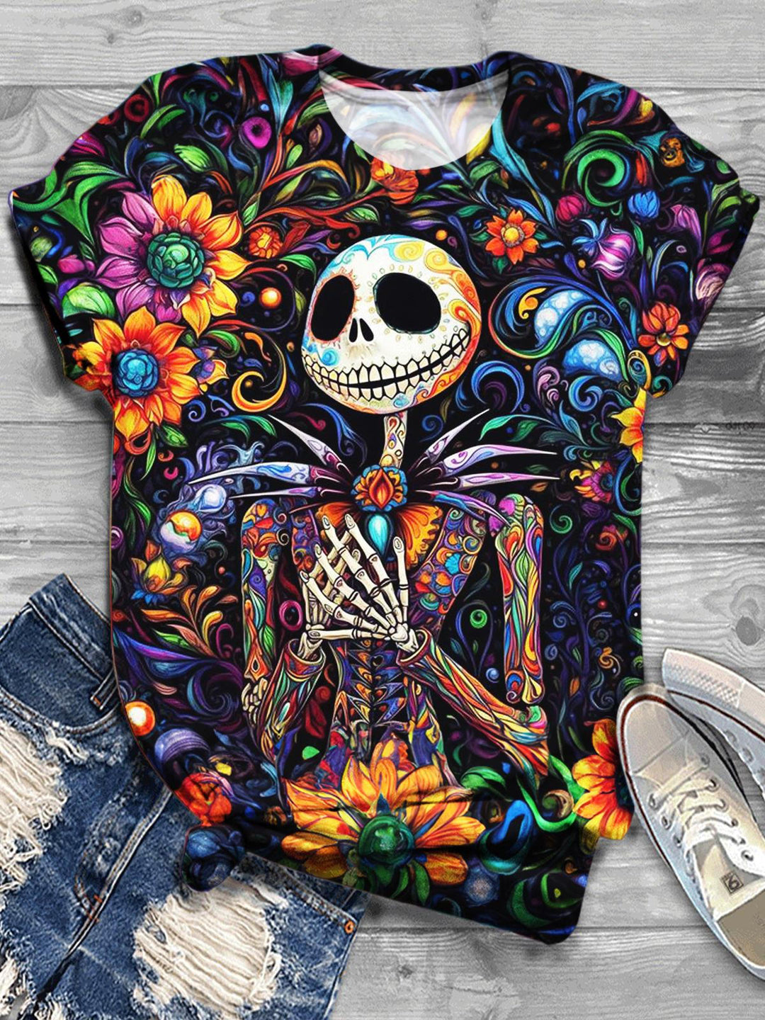 Women's Halloween Crew Neck Short Sleeve T-Shirt