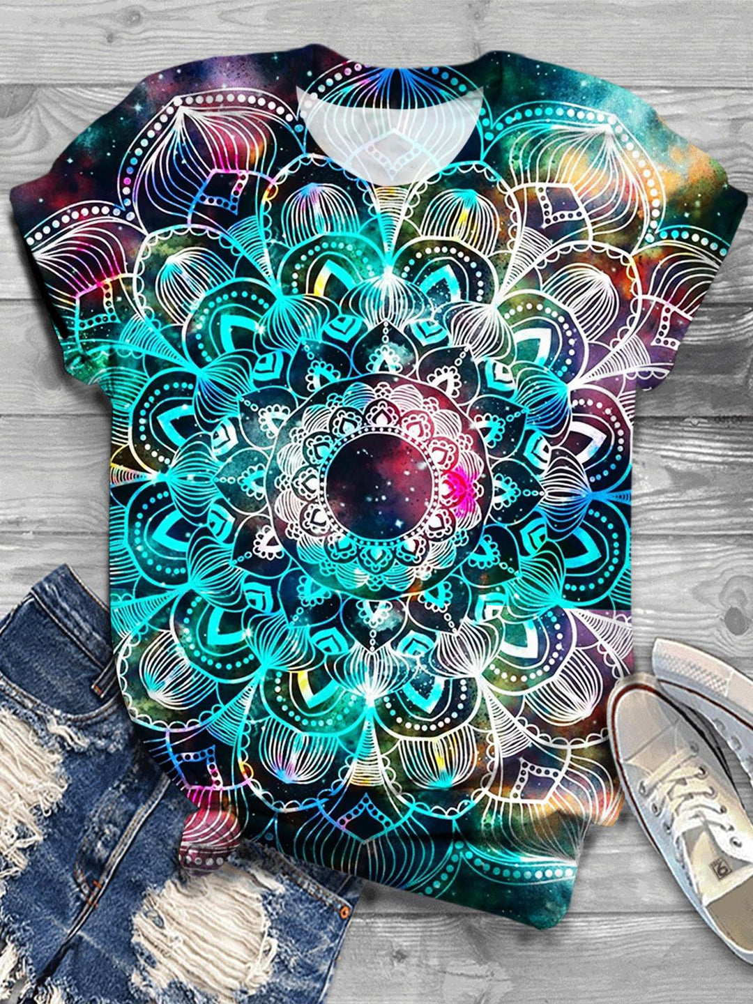 Women's Mandala Star Print Top