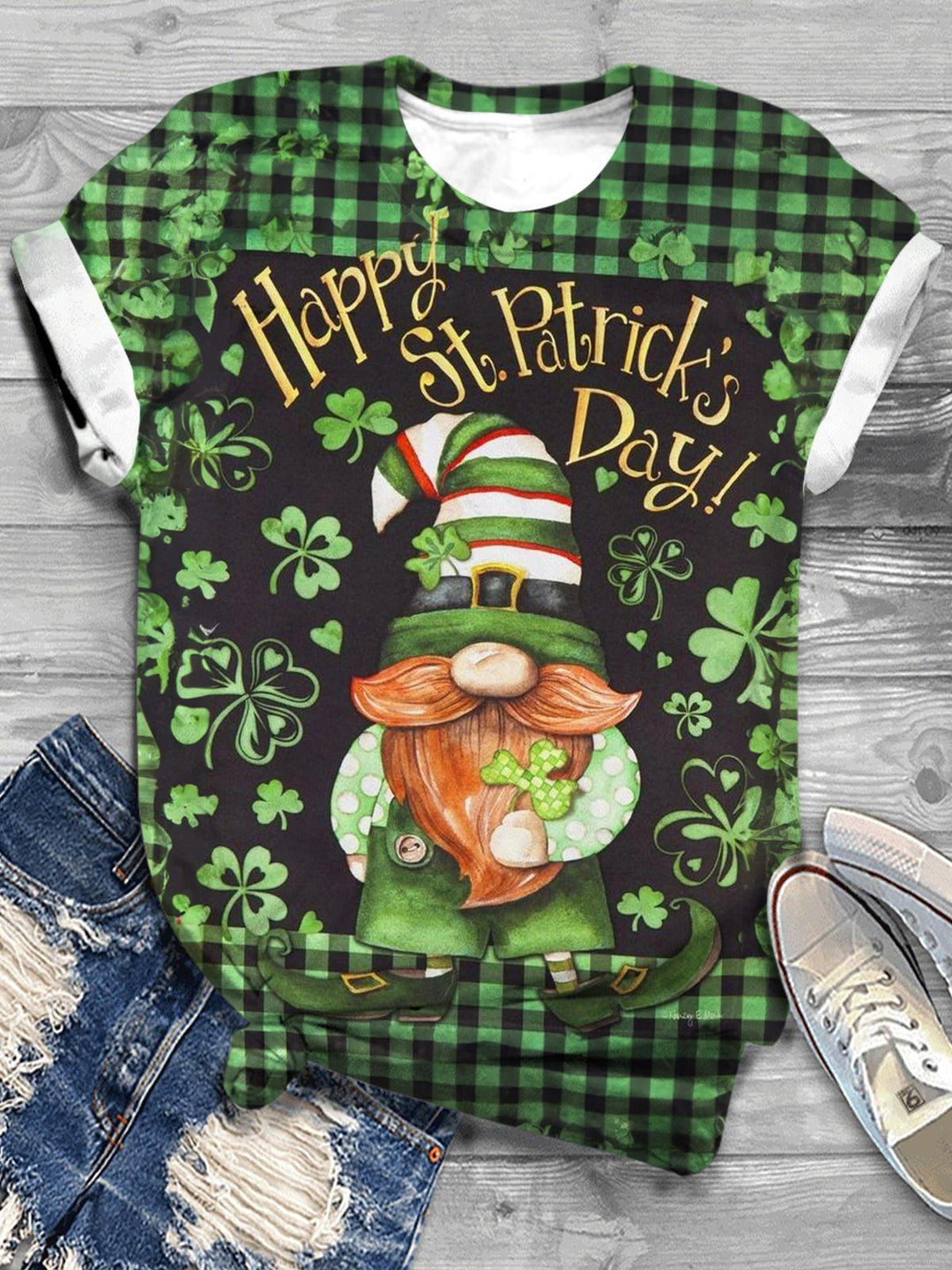 Happy St. Patrick's Day Crew Neck T-shirt