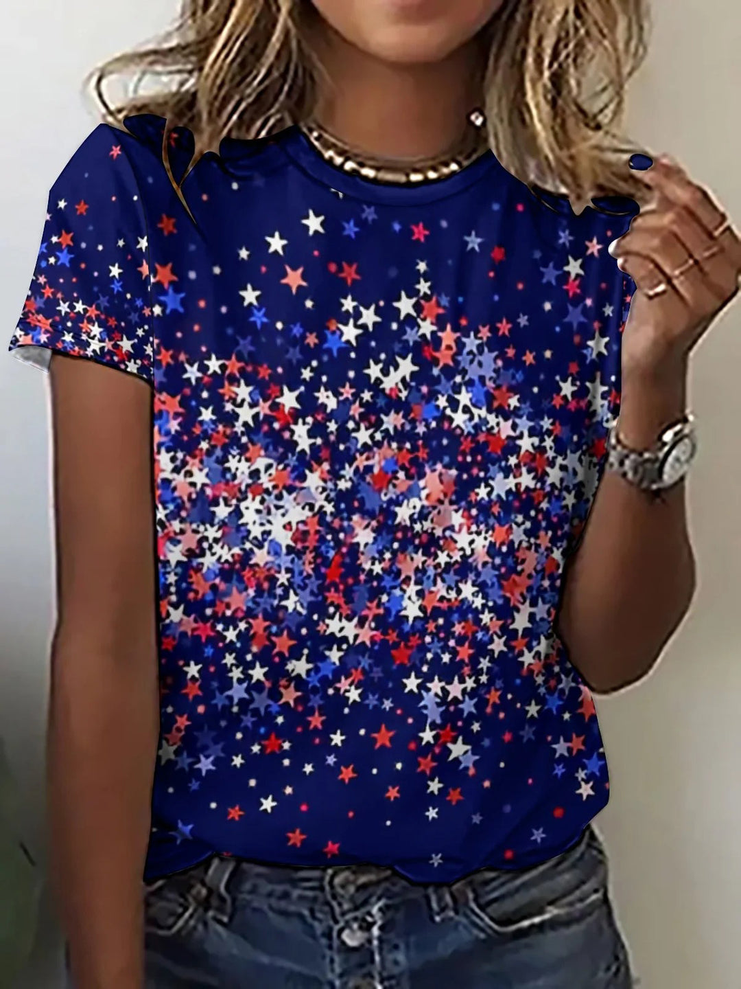 Gradient Star Crew Neck T-shirt