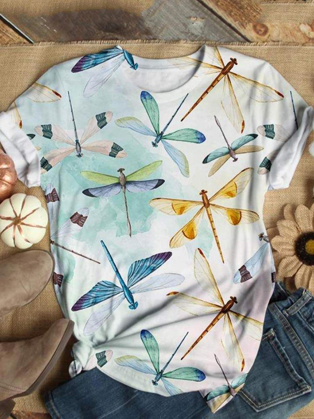 Dragonfly Bug Crew Neck T-shirt