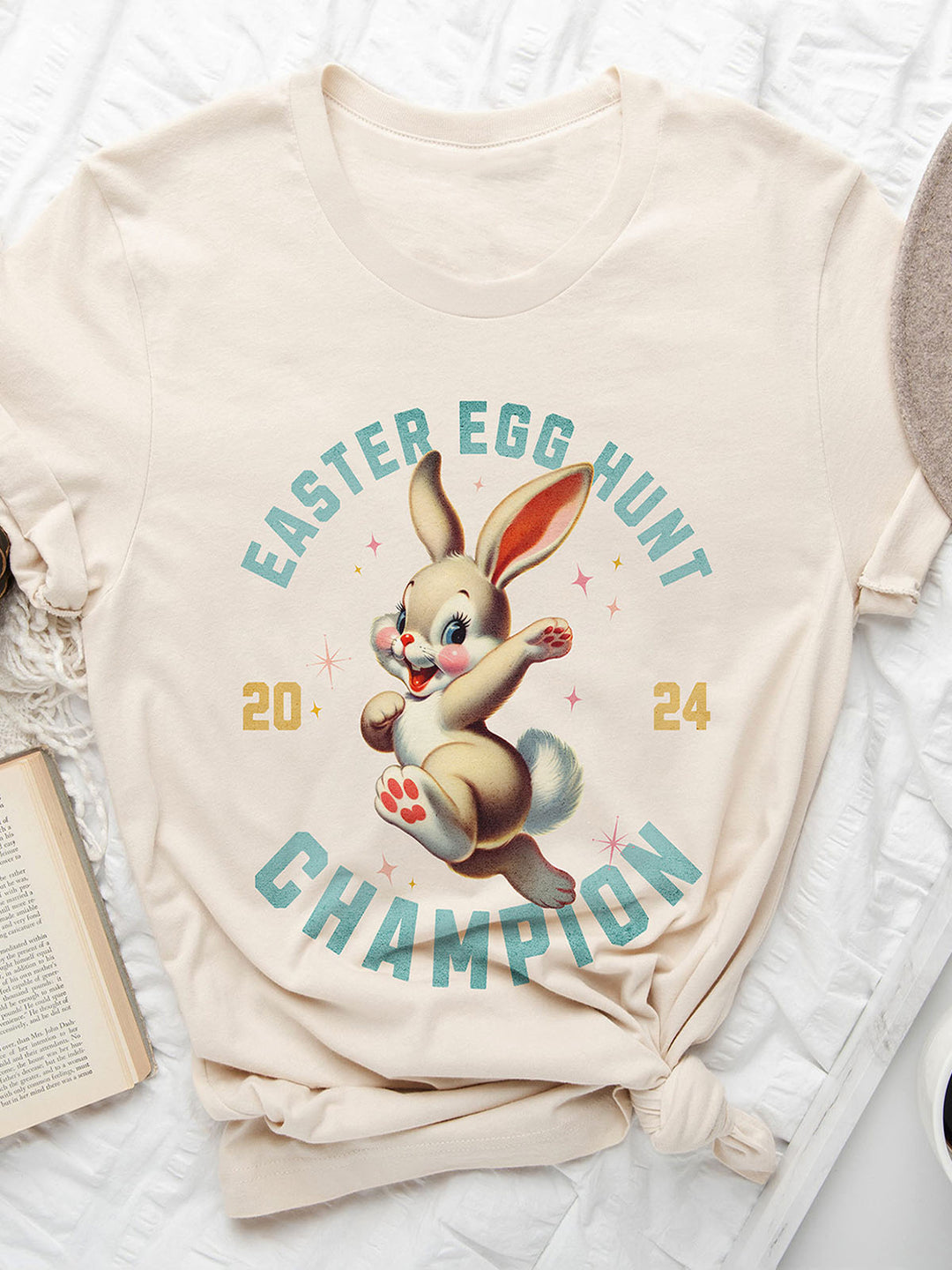 Easter Egg Hunt Champion Short Sleeve Crew Neck T-Shirt