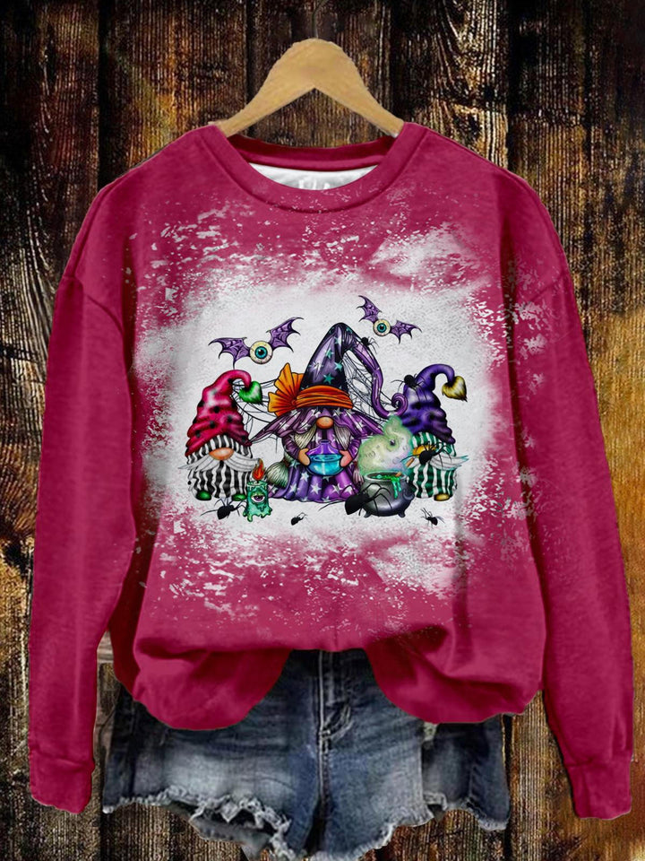 Creepy Bat Gnomes Tie Dye Long Sleeve Top