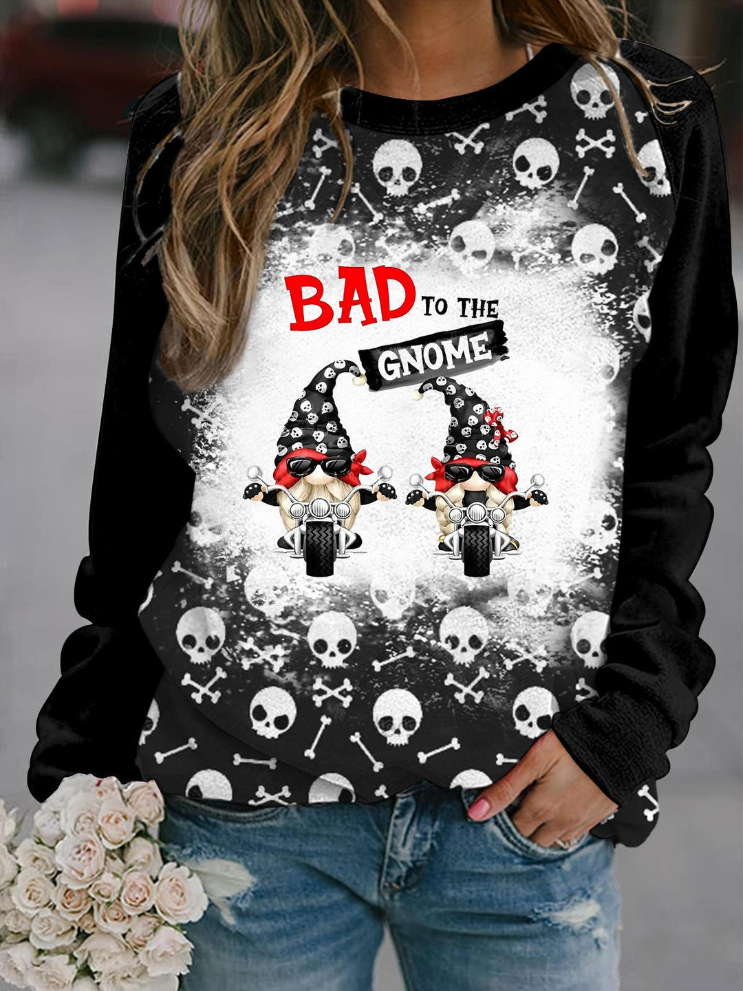Bad To The Gnome Tie Dye Long Sleeve Top