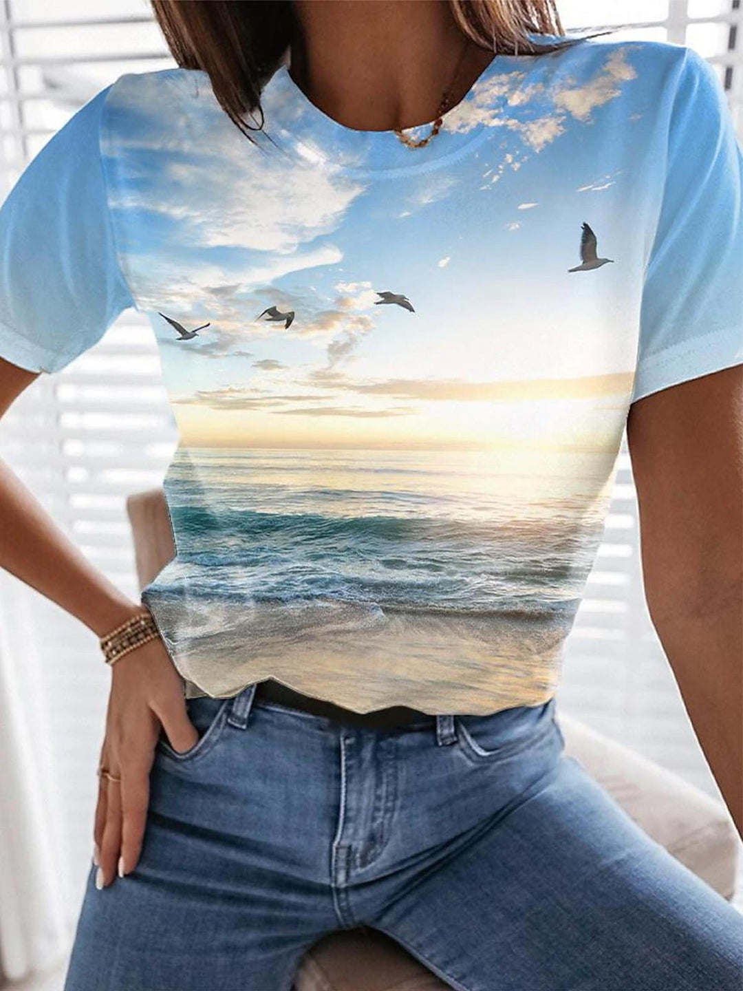 Sea Beach Seagull T-shirt