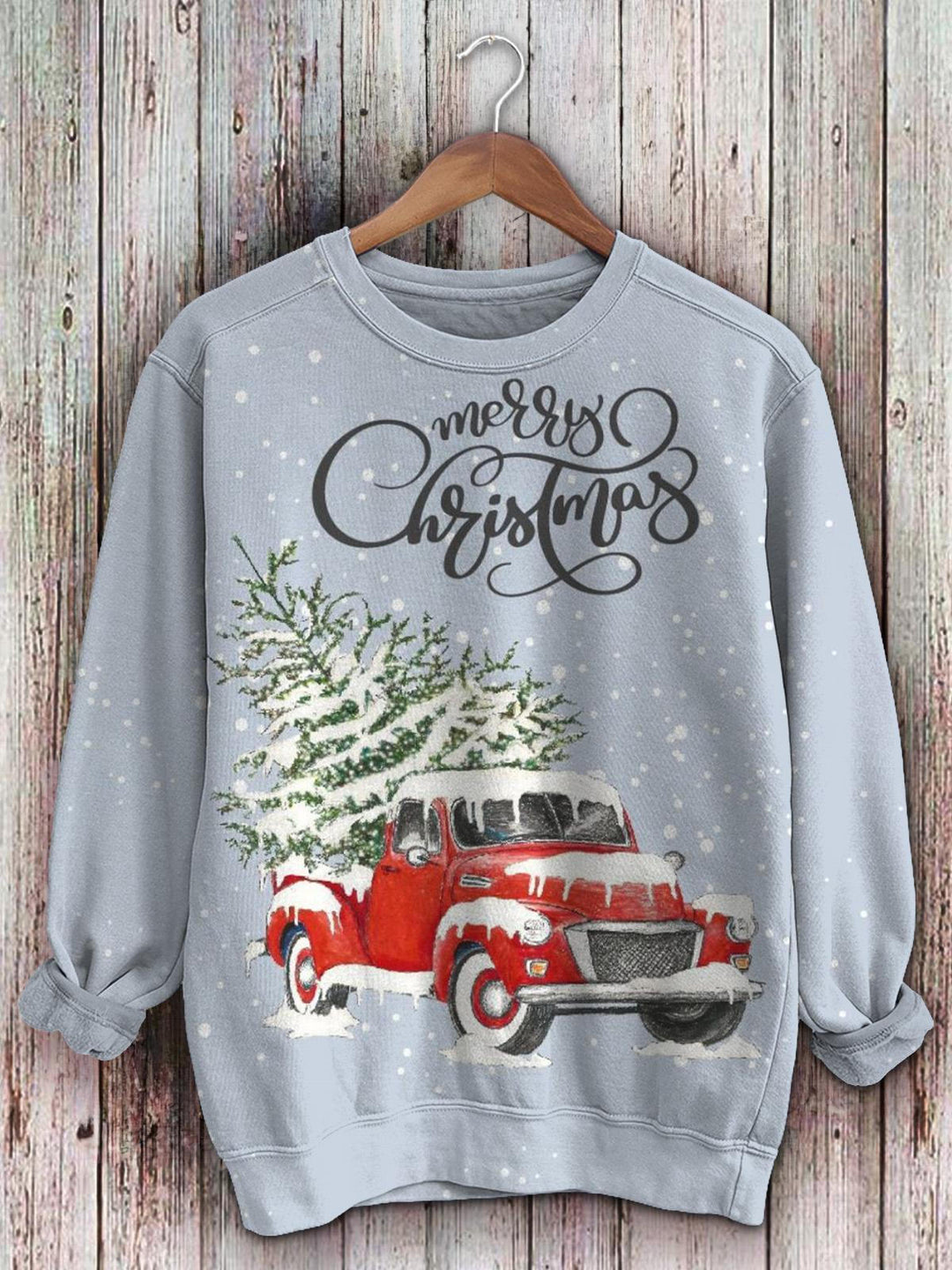 Merry Christmas Print Crewneck Top