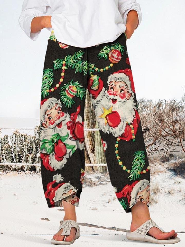 Vintage Santa Print Lounge Pants