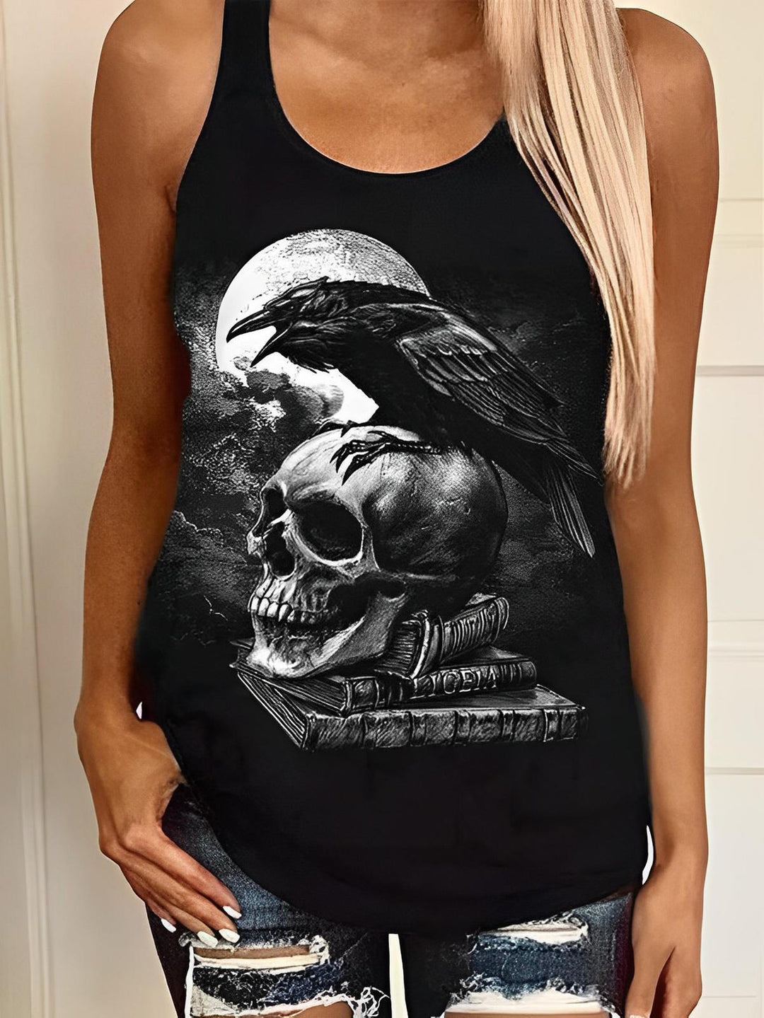 Punk Skull Print Vest