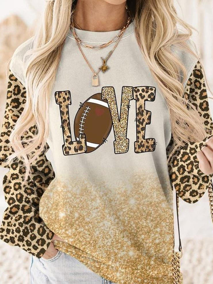 Football Glitter Leopard Print Top