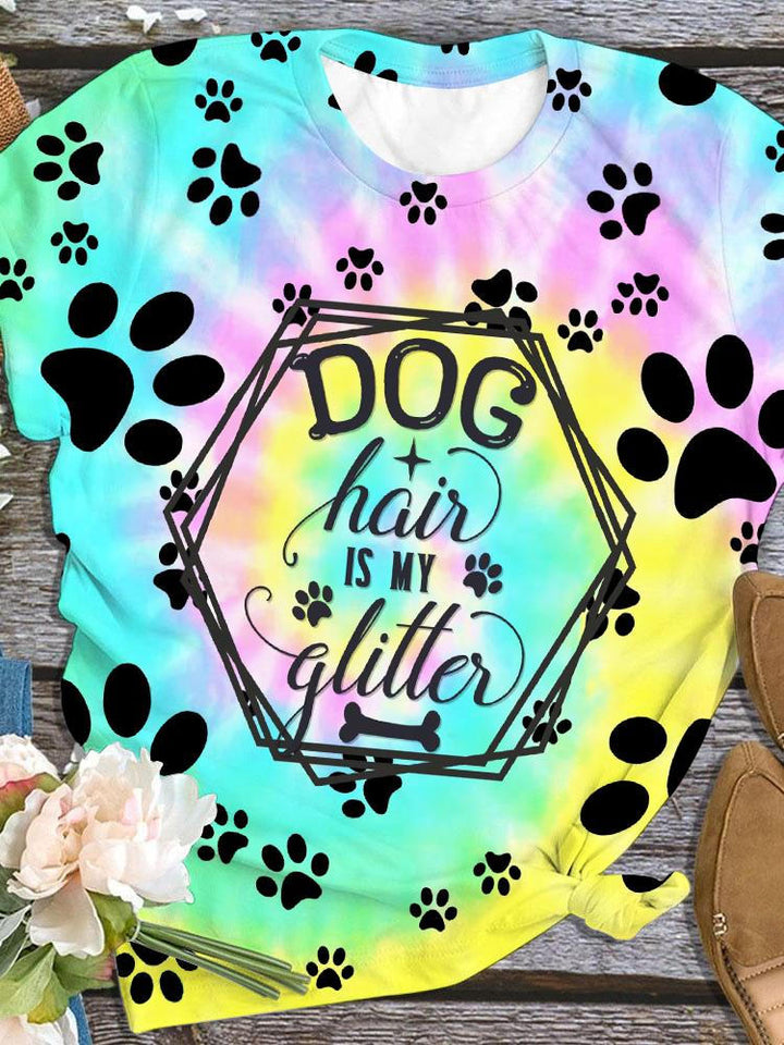 Dog Lover Tie Dye Crewneck T-Shirt