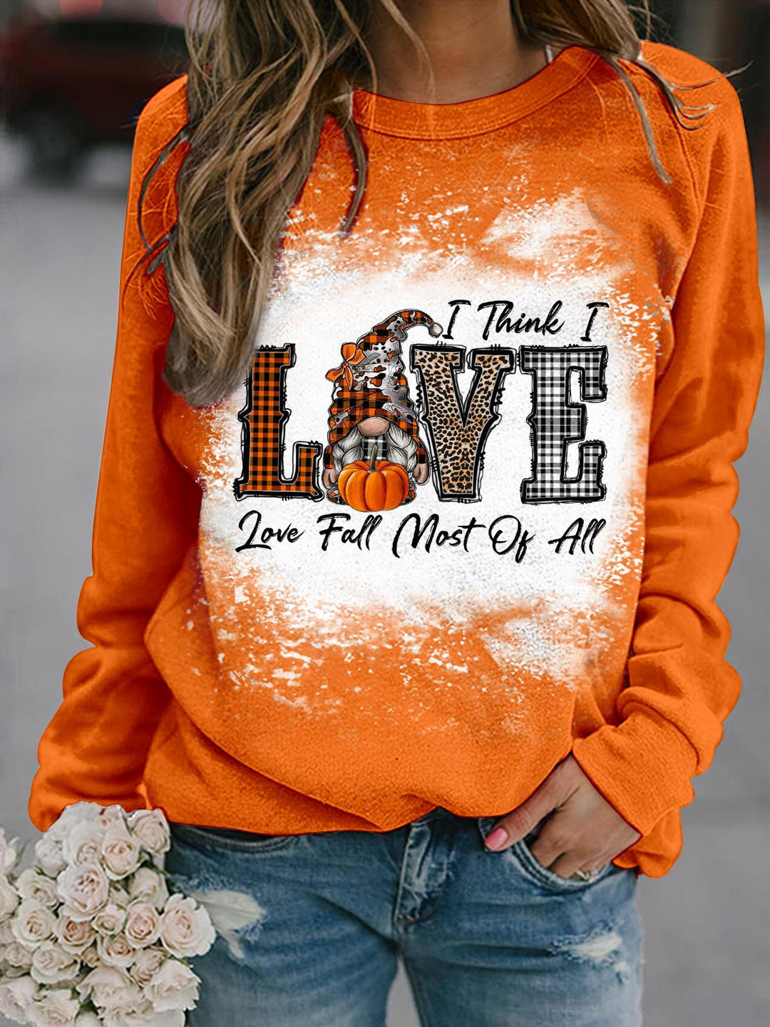 I Think I Love Fall Most Of All Tie Dye Long Sleeve Top